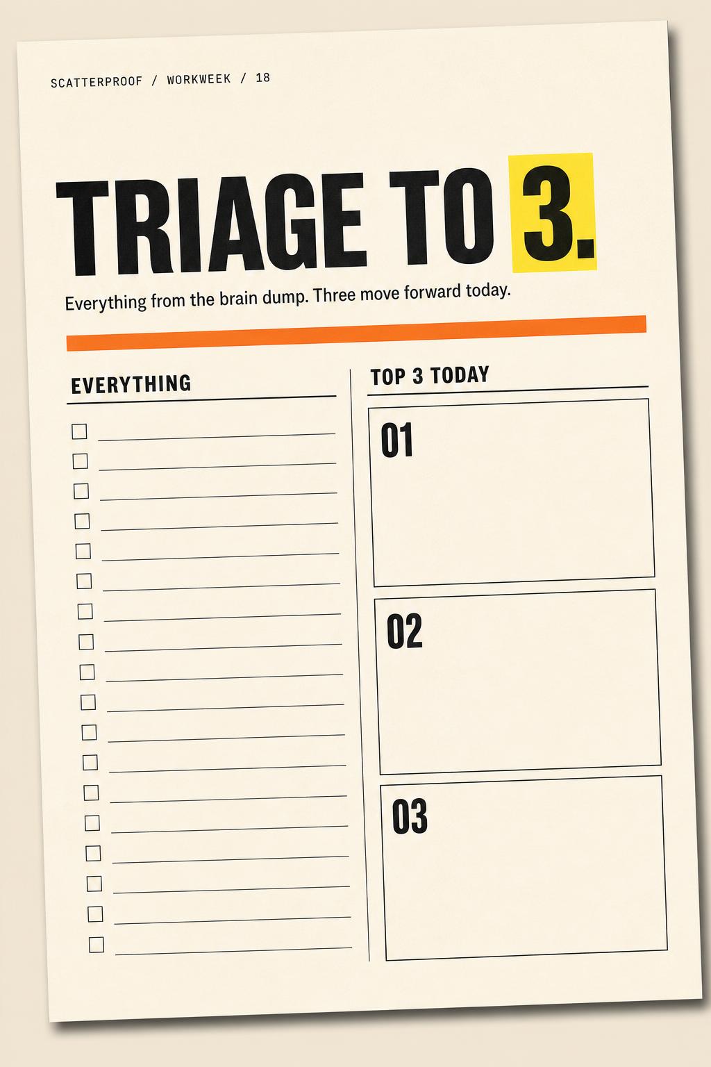 Workweek Rescue — Triage to 3